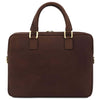 Rear View Of The Dark Brown Executive Leather Briefcase