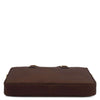 Underneath View Of The Dark Brown Executive Leather Briefcase