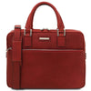 Front View Of The Red Executive Leather Briefcase