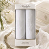 Womens Handkerchief Box Set featuring white on white embroidery in elegant packaging