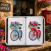 Hankies Floral Bikes featuring embroidered floral bikes on handkerchiefs in a decorative tin, perfect for gifts.
