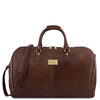 Front View Of The Dark Brown Garment Travel Bag