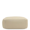 Underneath View Of The Beige Genuine Leather Backpack