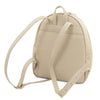 Rear View Of The Beige Genuine Leather Backpack