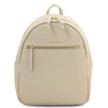 Front View Of The Beige Genuine Leather Backpack
