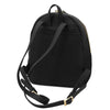 Rear View Of The Black Genuine Leather Backpack