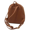 Rear View Of The Cognac Genuine Leather Backpack