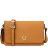 Genuine Leather Shoulder Bag, stylish small leather crossbody bag in apricot color, perfect for everyday use.