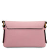 Genuine Leather Shoulder Bag in soft ballet pink with elegant design and gold hardware features.