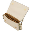Interior view of the Genuine Leather Shoulder Bag showing its spacious compartment and zip pocket.