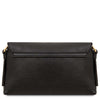 Genuine Leather Shoulder Bag in black with gold accents, stylish and versatile for everyday use.