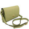 Genuine Leather Shoulder Bag in lime green with gold detailing, stylish and versatile for women.