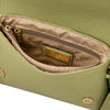 Interior view of Genuine Leather Shoulder Bag showcasing small leather crossbody bag compartments.