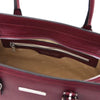 Internal Zip Pocket View Of The Bordeaux Genuine Leather Handbag
