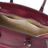 Internal Pocket View Of The Bordeaux Genuine Leather Handbag