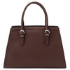 Rear View Of The Coffee Genuine Leather Handbag