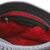 Internal Zip Pocket View Of The Black Handbag For Ladies
