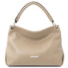 Front View Of The Light Taupe Handbag For Ladies