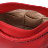 Internal Pocket View Of The Lipstick Red Handbag For Ladies