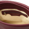 Internal Zip Pocket View Of The Bordeaux Handbag For Ladies