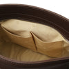 Internal Pocket View Of The Chocolate Handbag For Ladies