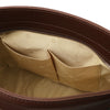 Internal Pocket View Of The Coffee Handbag For Ladies