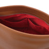 Internal Pocket View Of The Cognac Handbag For Ladies