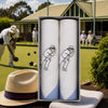 Handkerchief Bowls Cartoon Design featuring cartoon designs, perfect for gifts, on a bowling green.