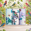 Handkerchief Set Elegant Ladies Gift Tin featuring colorful bird and flower designs in an elegant display box.