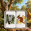 Hankies Australian Animal Tin featuring koala and kangaroo embroidery on cotton handkerchiefs
