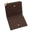 Credit Card Slot View Of The Dark Brown Exclusive Leather Wallet That Makes Up The Dark Brown Italian Leather Bag and Wallet Set