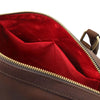 Internal Pocket View Of The Dark Brown Italian Leather Bowler Bag That Makes Up The Dark Brown Italian Leather Bag and Wallet Set
