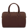Rear View Of The Dark Brown Italian Leather Bowler Bag That Makes Up The Dark Brown Italian Leather Bag and Wallet Set