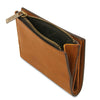 Coin Pocket Open View Of The Natural Exclusive Leather Wallet That Makes Up The Natural Italian Leather Bag and Wallet Set