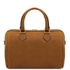 Rear View Of The Natural Italian Leather Bowler Bag That Makes Up The Natural Italian Leather Bag and Wallet Set