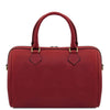 Rear View Of The Red Italian Leather Bowler Bag