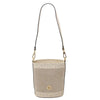 Adjustable Shoulder Strap View Of The Beige Italian Leather Crossbody Bag