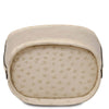 Underneath View Of The Beige Italian Leather Crossbody Bag