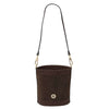 Adjustable Shoulder Strap View Of The Chocolate Italian Leather Crossbody Bag