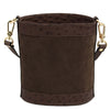 Rear View Of The Chocolate Italian Leather Crossbody Bag
