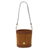 Adjustable Shoulder Strap View Of The Cognac Italian Leather Crossbody Bag
