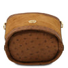 Underneath View Of The Cognac Italian Leather Crossbody Bag