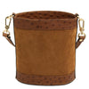 Rear View Of The Cognac Italian Leather Crossbody Bag