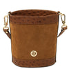 Front View Of The Cognac Italian Leather Crossbody Bag