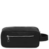 Rear View Of The Black Italian Leather Toiletry Bag