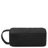 Underneath View Of The Black Italian Leather Toiletry Bag