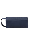 Underneath View Of The Dark Blue Italian Leather Toiletry Bag