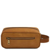 Rear View Of The Natural Italian Leather Toiletry Bag