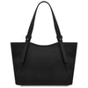 Rear View Of The Black Italian Leather Tote Bag