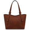 Rear View Of The Brown Italian Leather Tote Bag